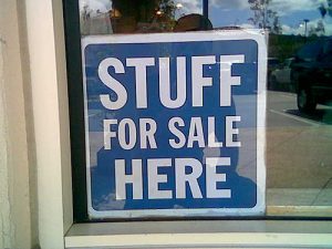 Stuff for Sale sign